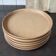 Set of 6 artisanal dessert plates in raw stoneware