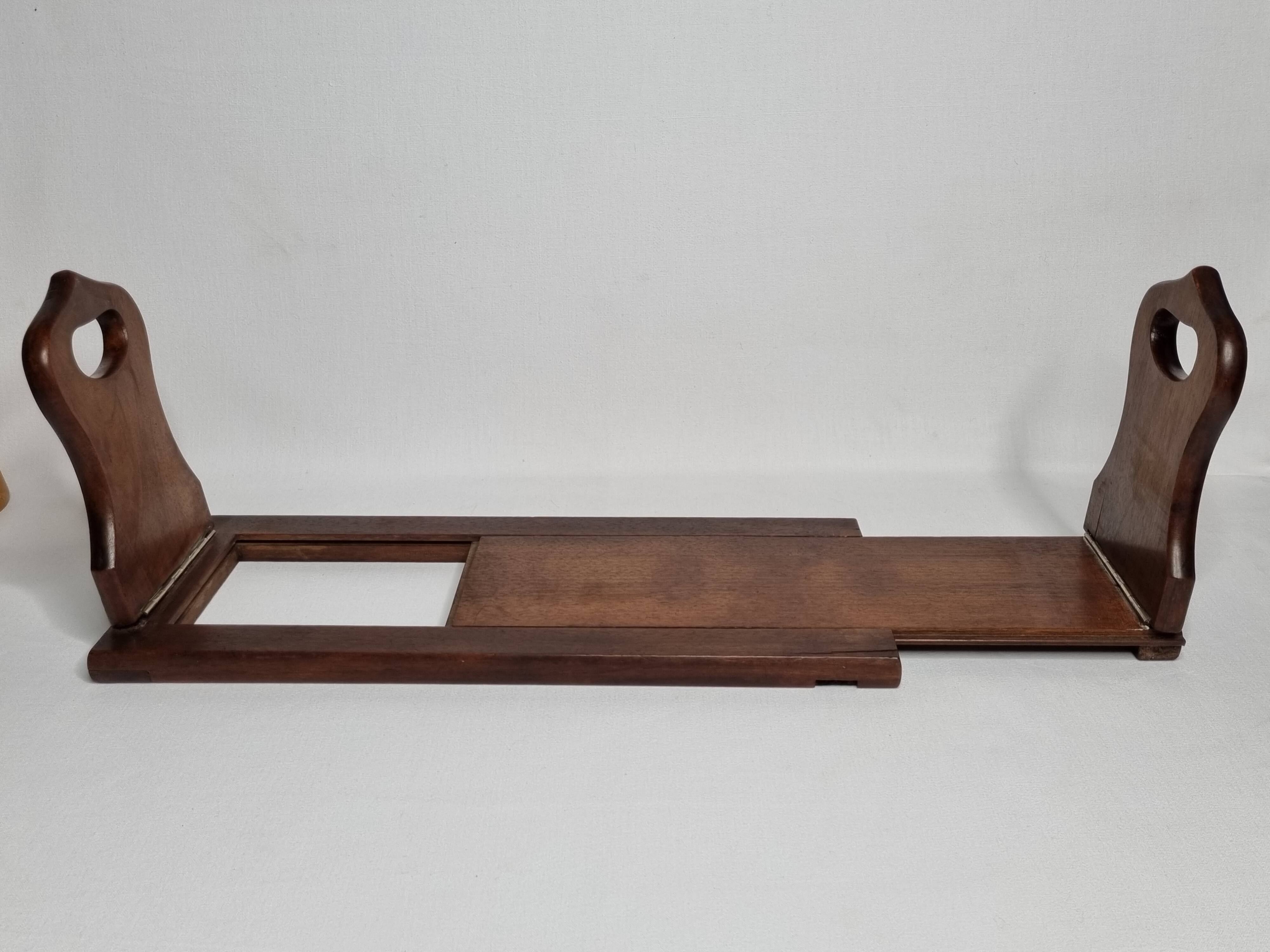 Serre-livres en bois massif à glissière, pliant, 1900