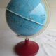 vintage world map, burgundy plastic base