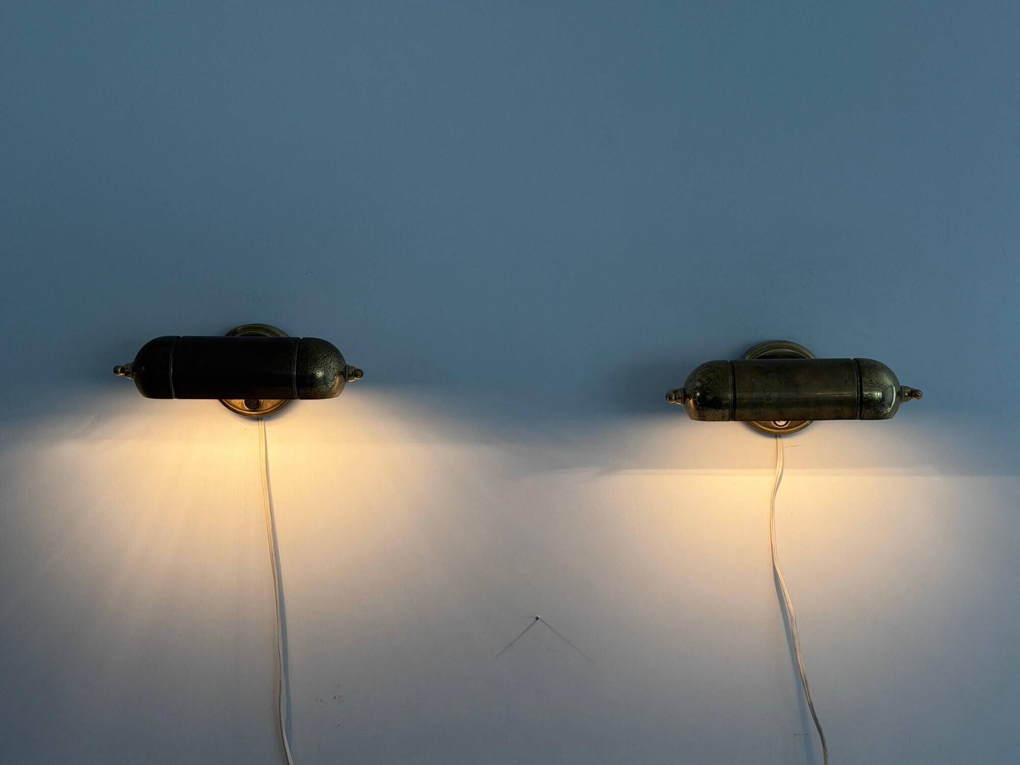 Pair of brass wall lights from the mid-century by N Leuchten, 1960s, Germany.
