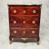 Commode d'entre deux style transition, satin & amarante, 19th