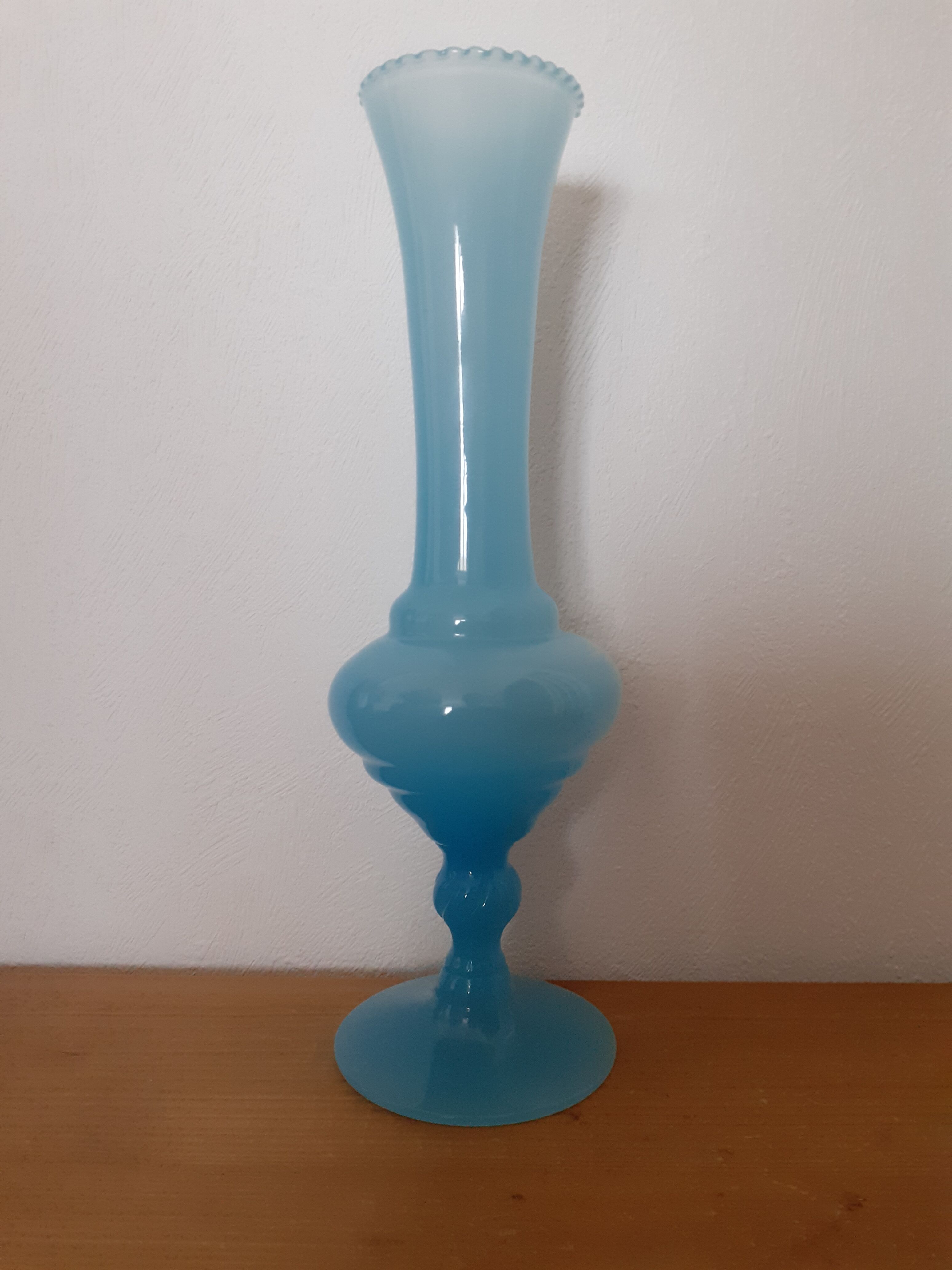 Blue opaline soliflore vase