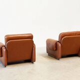 Ensemble de fauteuils en cuir cognac italien