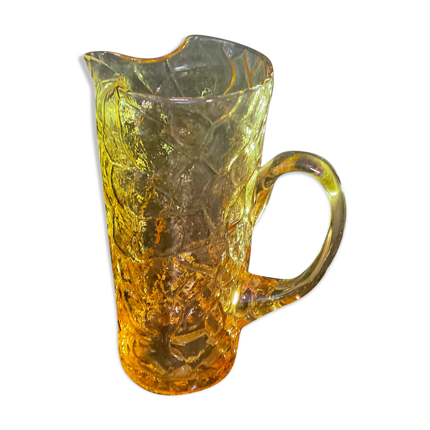 Carafe vintage verre jaune