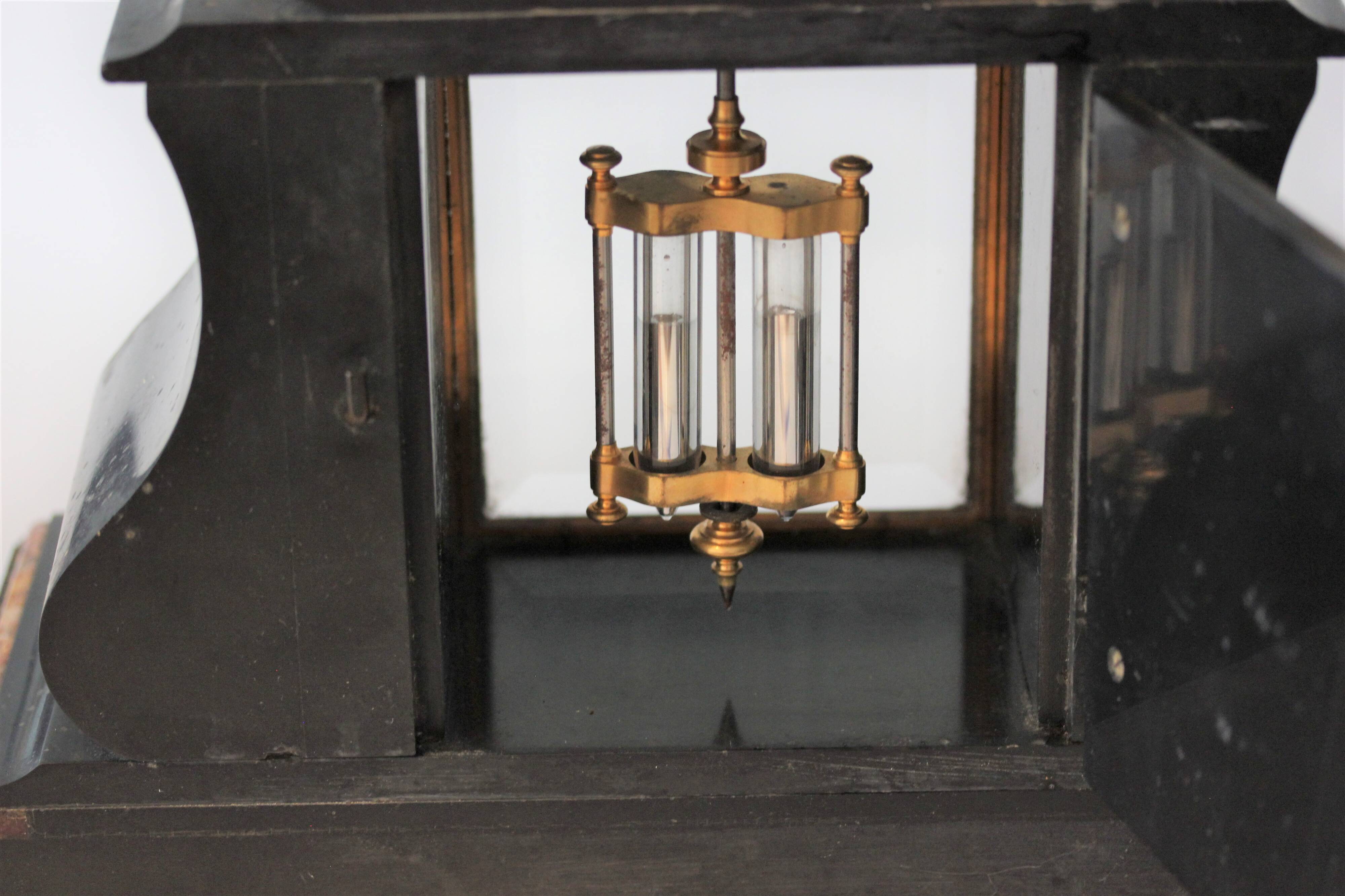 Old notary clock brocot movement and pendulum 2 bulbs 19th
