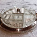 Art Deco 1930s silver-plated metal serving tray