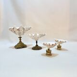 Shell chalice Old natural holy water stoup on bronze foot 19th century empty pockets cabinet of curiosities