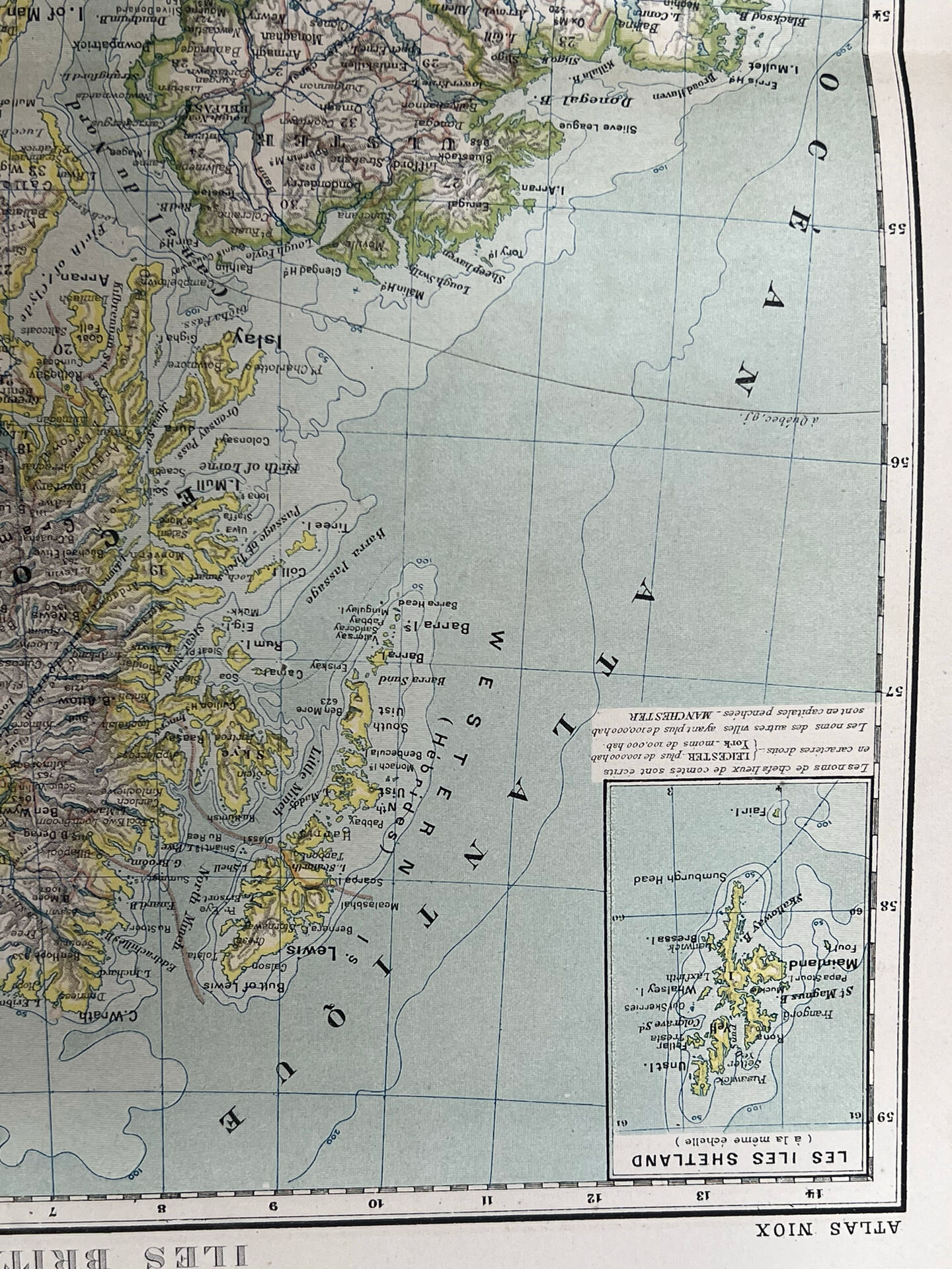 Carte ancienne Îles Britanniques 54x37cm