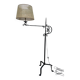 Wrought iron and cane floor lamp, 1970
