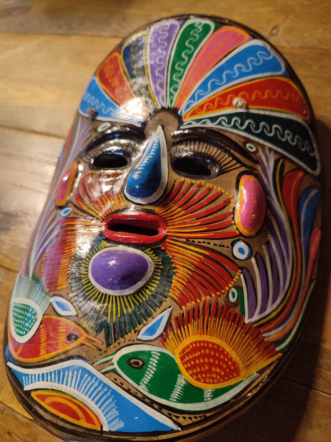 Vintage Mexican terracotta mask from the 1970s.