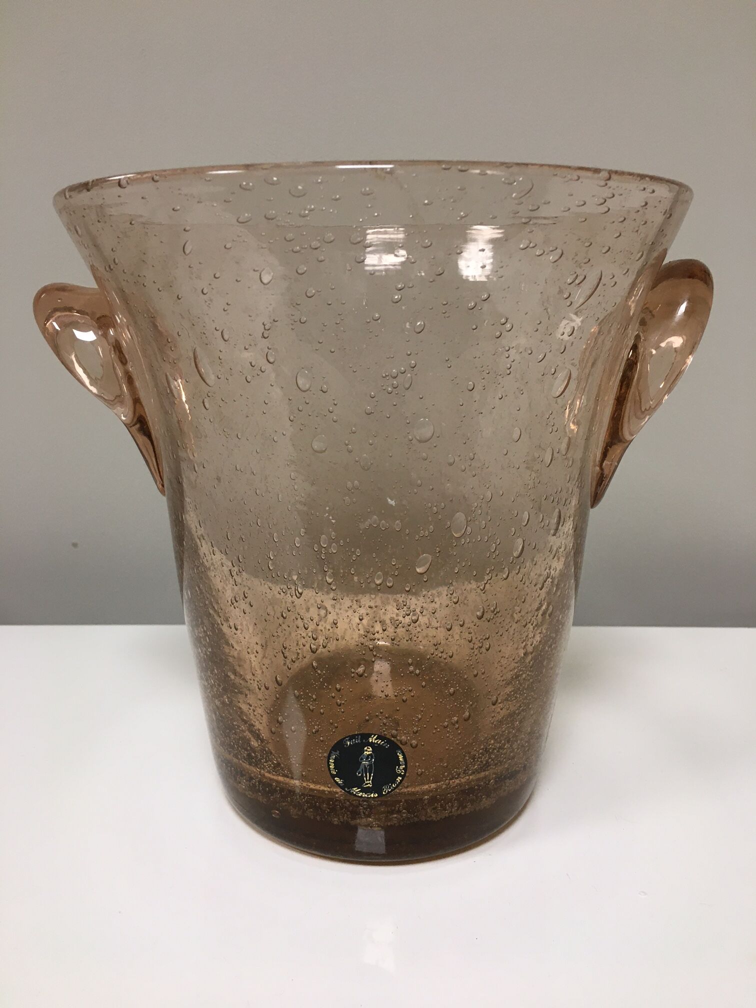 Champagne bucket in bubble blown glass, Verrerie de Riom