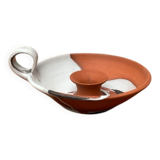 Workshop pottery candlestick from mid-century German with bird motif by Töpferei Bücking Börnsen, 1960s.