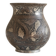 Antique pyriform Bidri vase in the shape of a pyramid.
