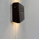 Vintage adjustable wall light, brown painted metal, Denmark, 1970