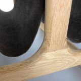 Danish oak wood magazine rack design made by Salin Møbler, 1970s