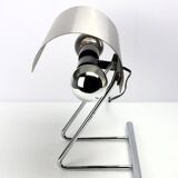 Stainless steel lamp from the 1970s in the style of François Monnet.