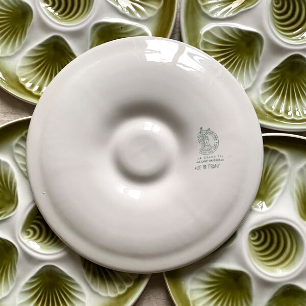 Lot de 10 assiettes à huitres Moulin de Loups