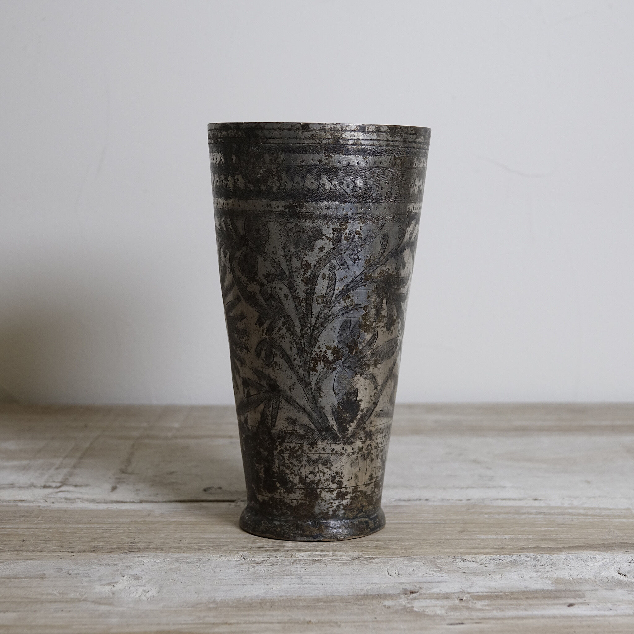 Antique brass lassi glass