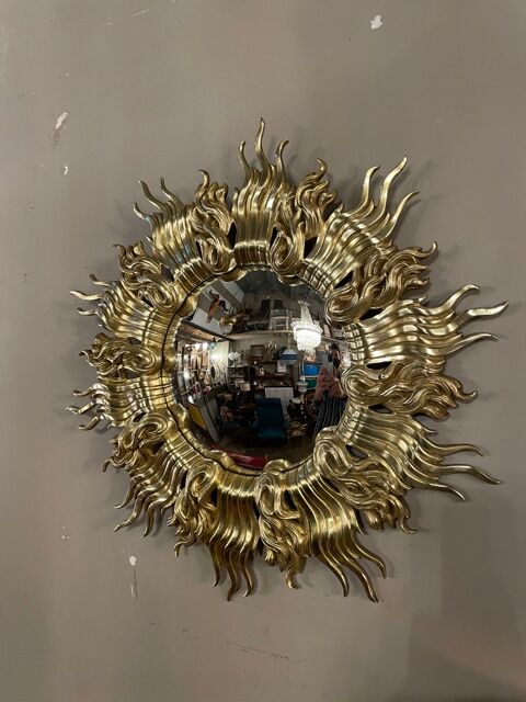 Bronze midcentury bronze witch eye mirror