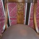 Gondola chair with art-deco motifs, spring leatherette seat