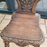 Paire de chaises brutaliste alsaciennes ancienne