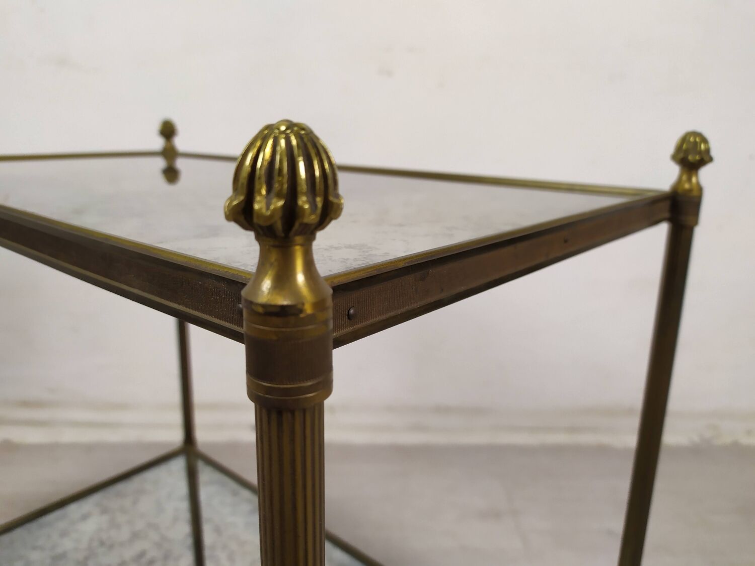 Louis XVI gilded brass console