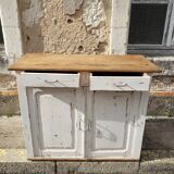 Buffet parisien patine blanc cassé