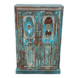 Old blue wooden cabinet with beautiful patina