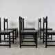 Set of 6 brutalist dining chairs by Emiel Veranneman for Decoene, 1970s