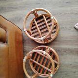 Pair of rattan stools