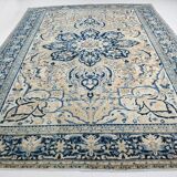 Tapis Persan Vintage Bleu Fait Main, Élégance Classique d’Iran, 293x391 Cm