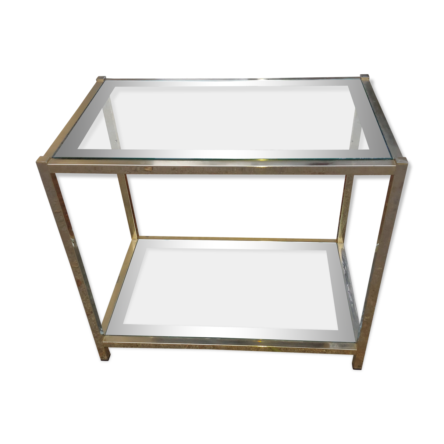 Vintage brass and glass table