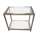 Table vintage en laiton et verre