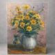 Still life with yellow flowers – oil on canvas signed H. Schramm – 46 x 3