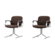 Mid-Century Modern Vintage Brown Aluminum German Chairs by Mauser, 1970s, Set of 2