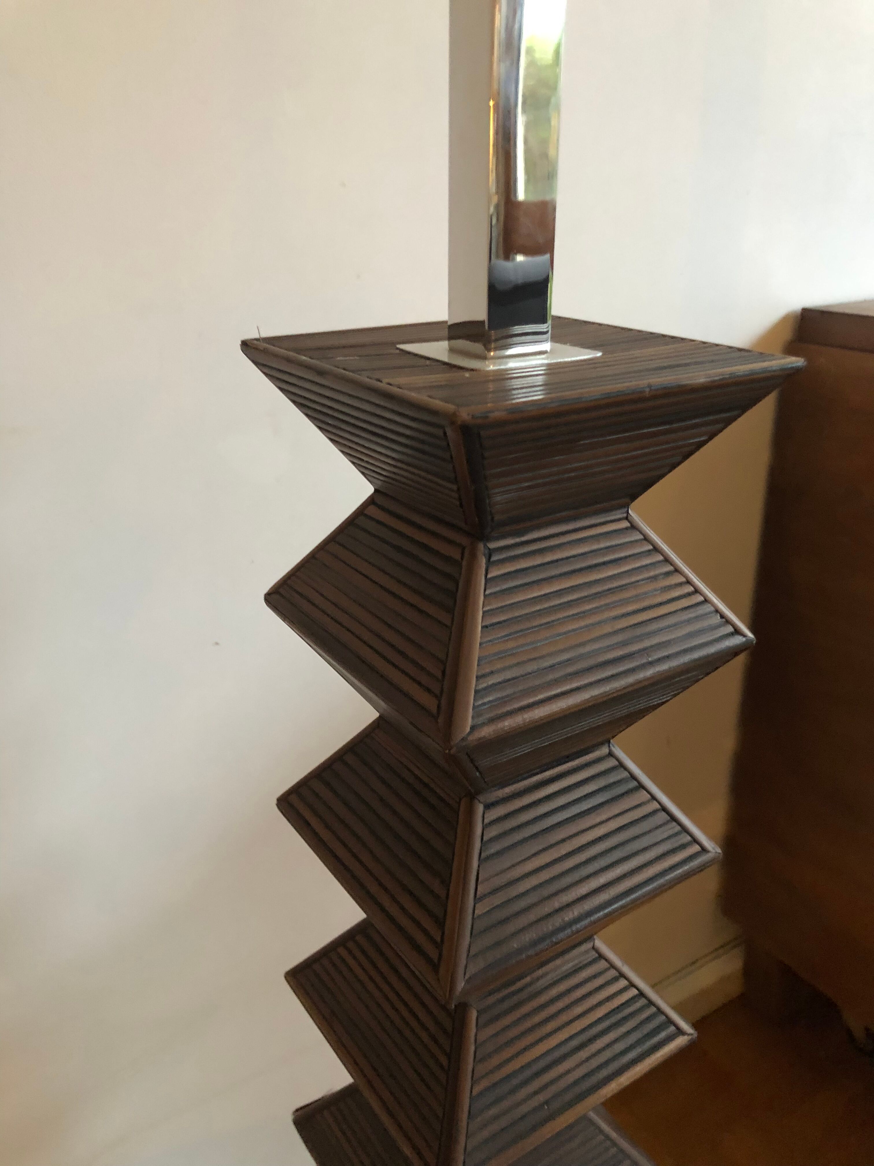 Wood and chrome design floor lamp