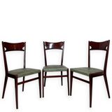 Chaises de salle à manger en bois de hêtre aux tons verts, années 1950