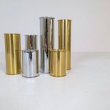 Modern Swedish candle holders in brass and steel, Englesson, Sweden, 1970s