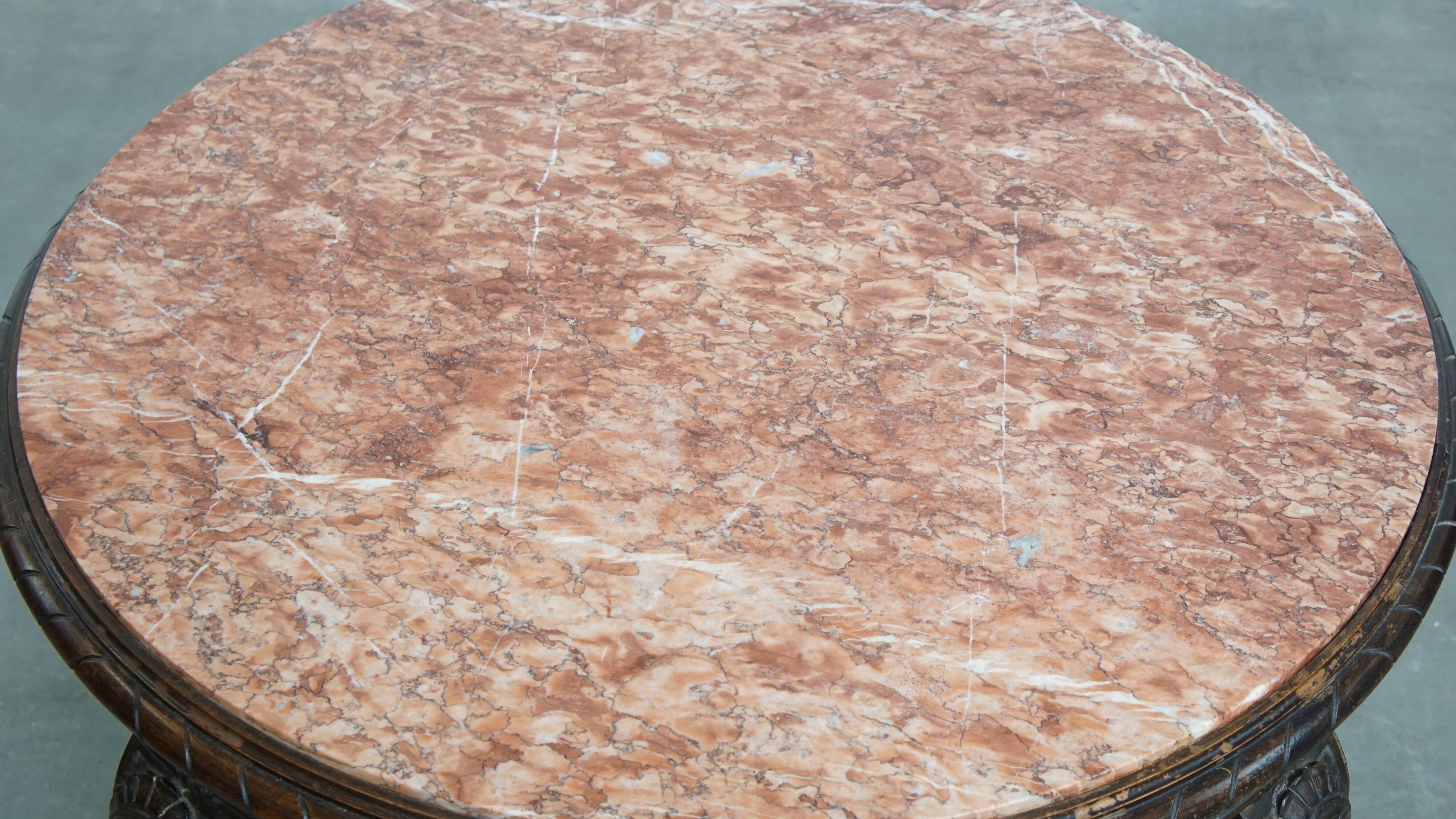 Antique French Side Table from the Early 1900s with a Marble Top