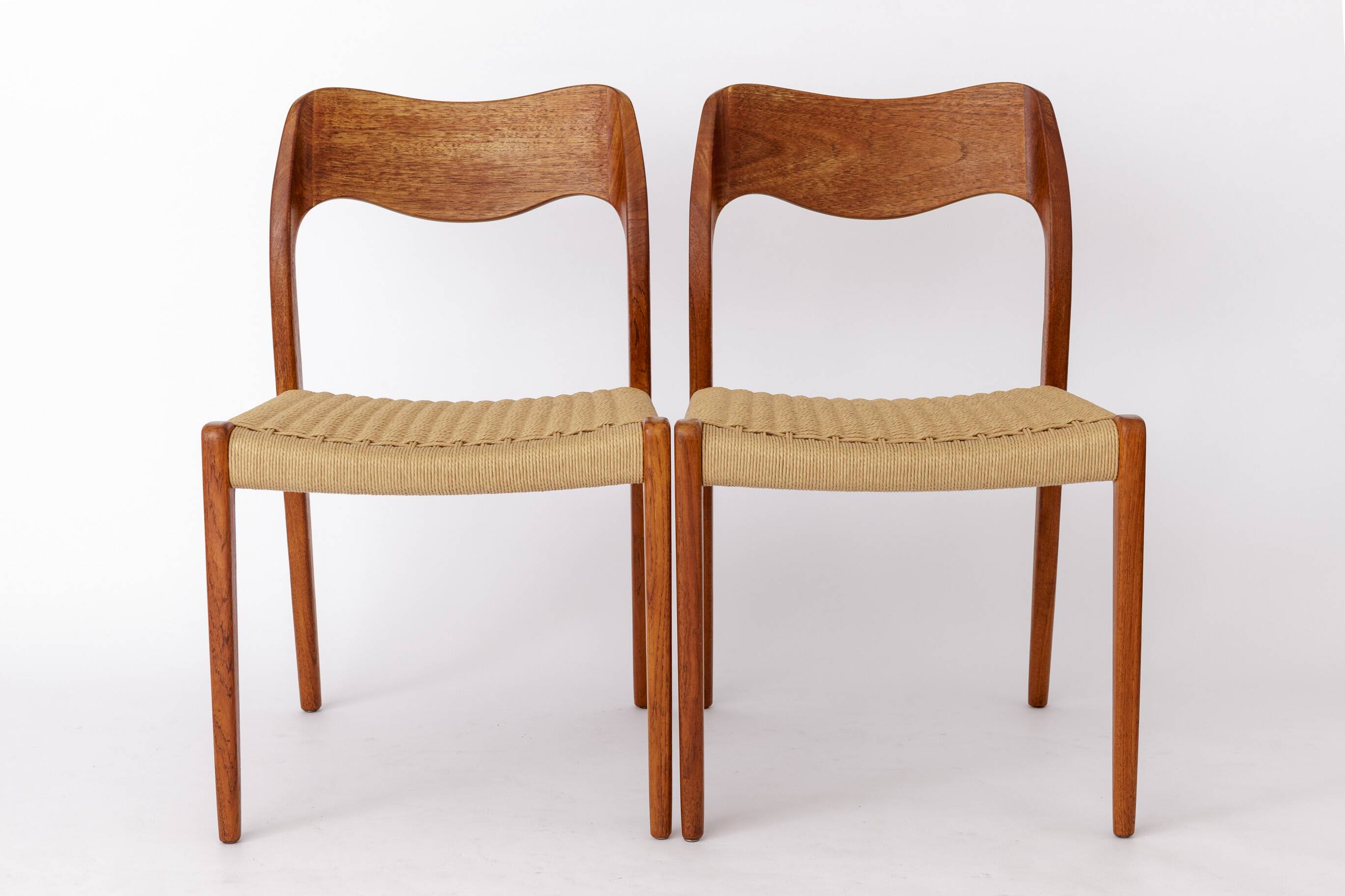 4 Niels Otto Moller Chairs, Model 71, Teak, 1950s, Danish