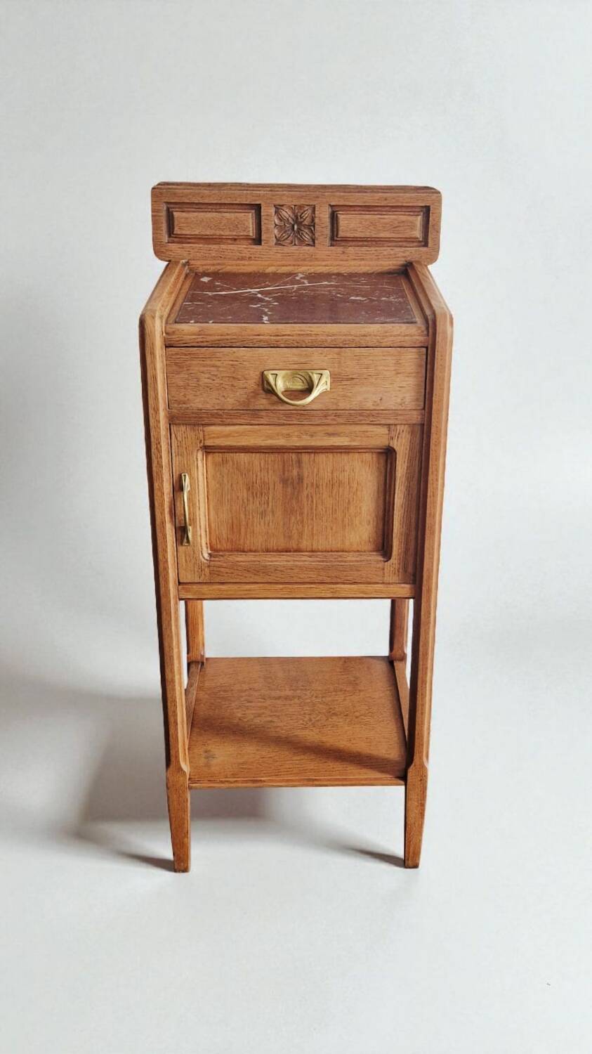 Art Deco style bedside table in solid oak, 1930s