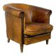 Vintage sheep leather tub club chair apeldoorn