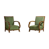 Curved art deco lounge chairs, Italy 1930s