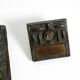 A set of solid 1970s Brutalist pull handles with letter slot and doorbell