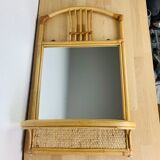 Rattan mirror with vintage tablet 60s