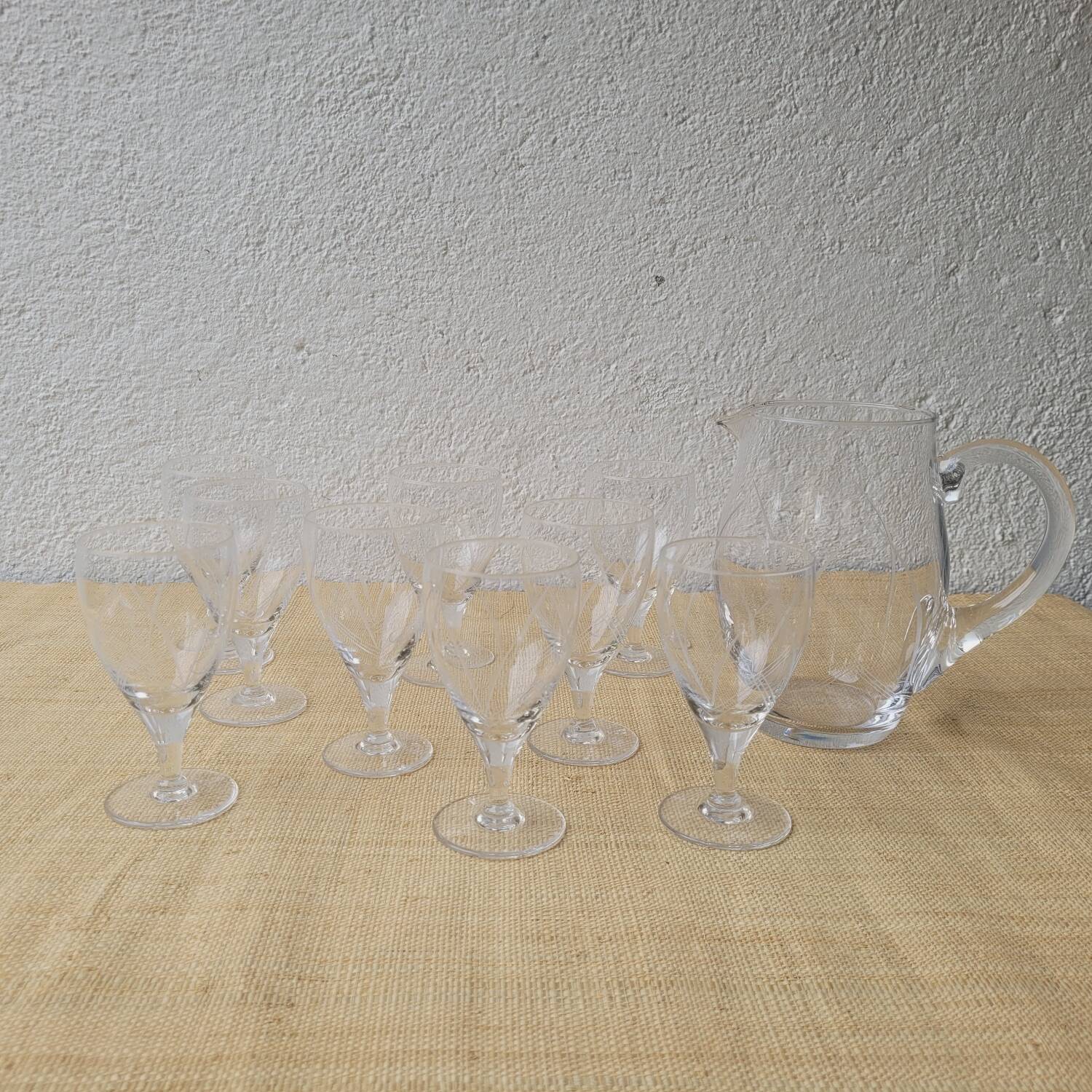 60's chiseled stemmed glasses