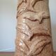 Large vintage glazed terracotta lamp base