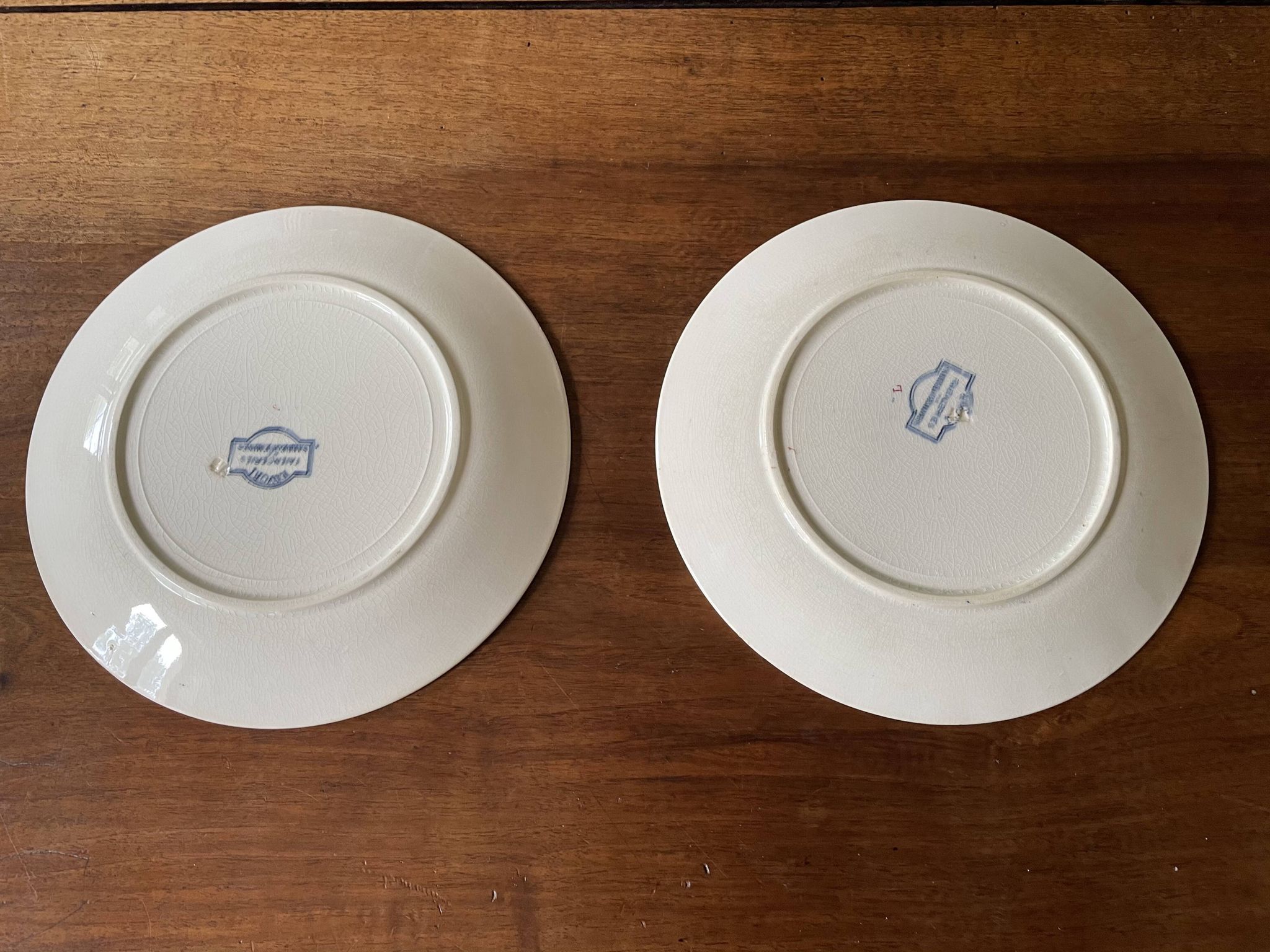 Flat plates Sarreguemines Iron Earth model Blue favorite