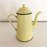 Vintage yellow and black enamelled coffee maker