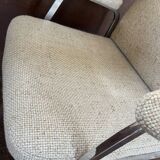 Armchair in fabrics and chromed metal from the 70s/80s